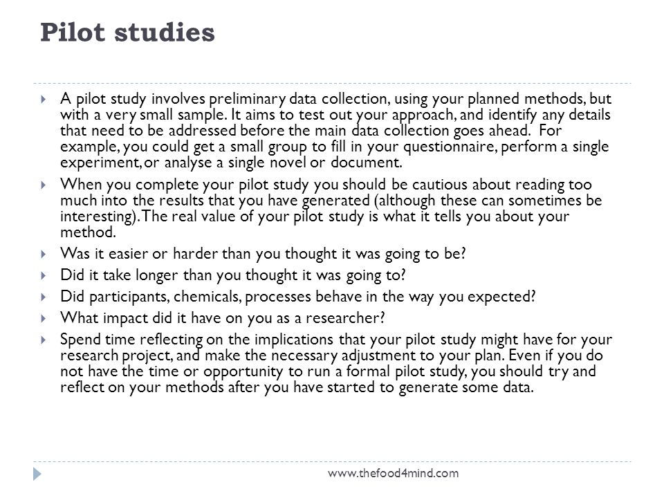 Do pilot study dissertation outline